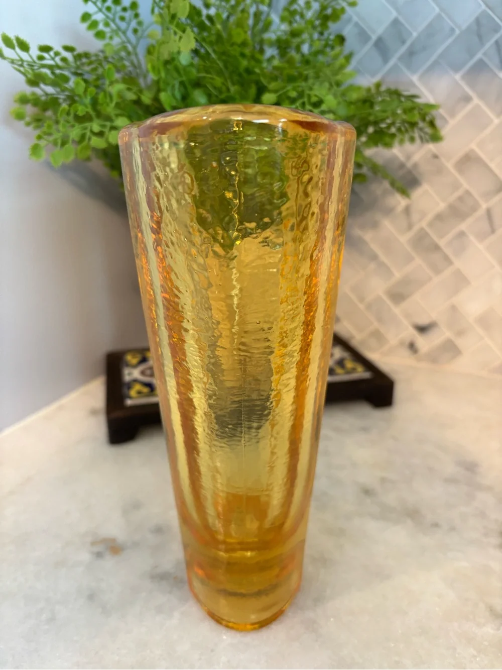 Fire And Light Citrus yellow Aurora Vase
